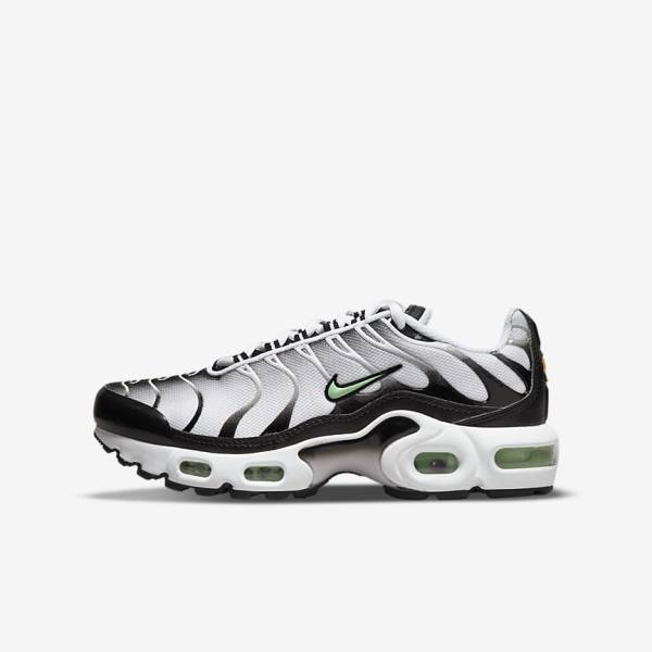 White / Black / Silver / Mint Nike Air Max Plus Older Kids\' Sneakers | NK387VOG