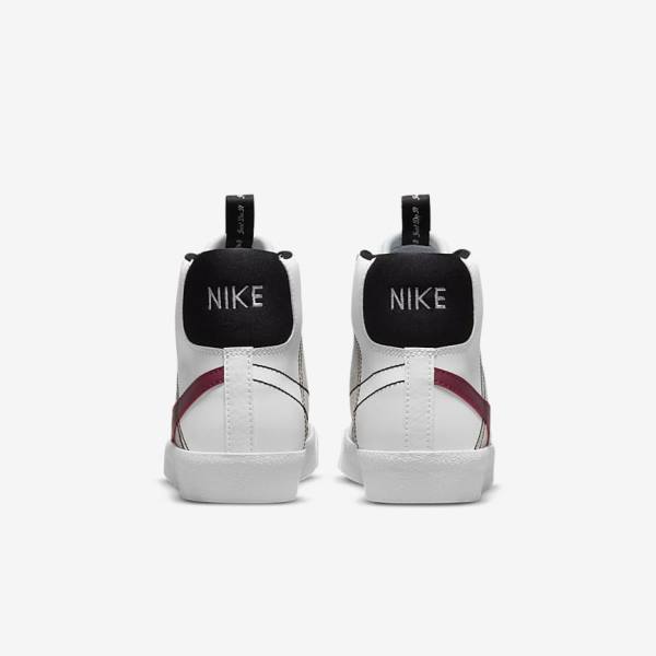 White / Black / White / Burgundy Nike Blazer Mid 77 SE Dance Older Kids' Sneakers | NK409MGE