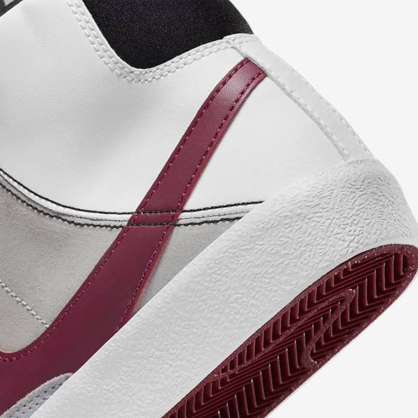 White / Black / White / Burgundy Nike Blazer Mid 77 SE Dance Older Kids' Sneakers | NK409MGE