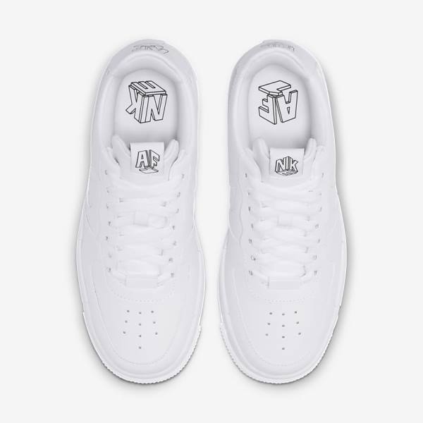 White / Black / White Nike Air Force 1 Pixel Women's Sneakers | NK429ZXA