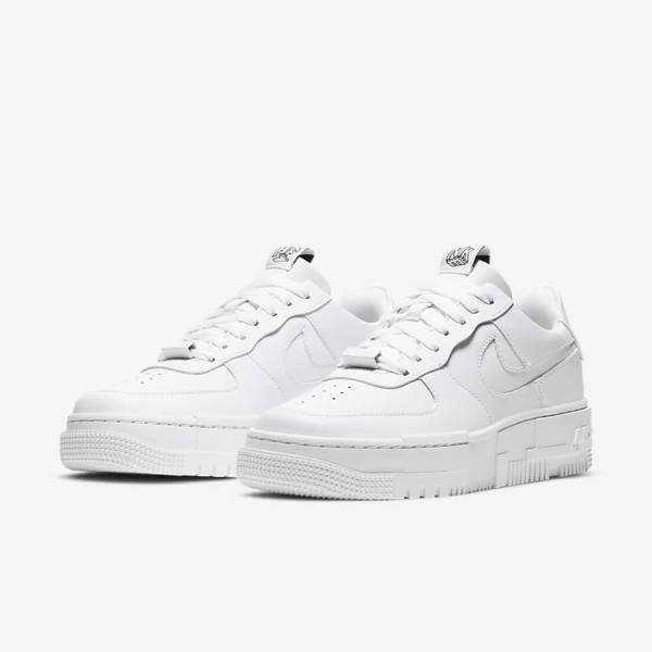 White / Black / White Nike Air Force 1 Pixel Women's Sneakers | NK429ZXA