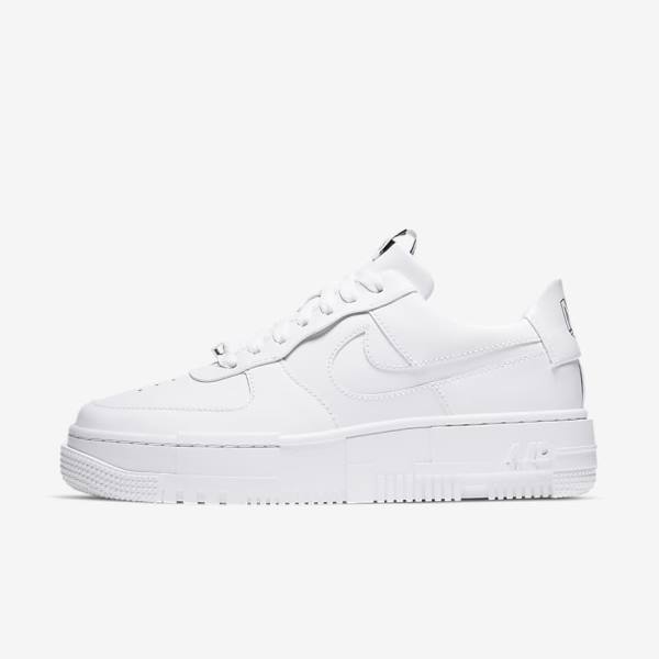 White / Black / White Nike Air Force 1 Pixel Women\'s Sneakers | NK429ZXA