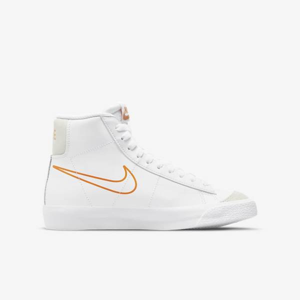 White / Black / White Nike Blazer Mid 77 Older Kids' Sneakers | NK326YUK