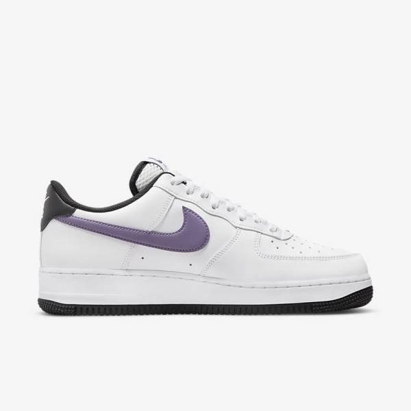 White / Black / White / Purple Nike Air Force 1 07 LV8 Men's Sneakers | NK032DHT