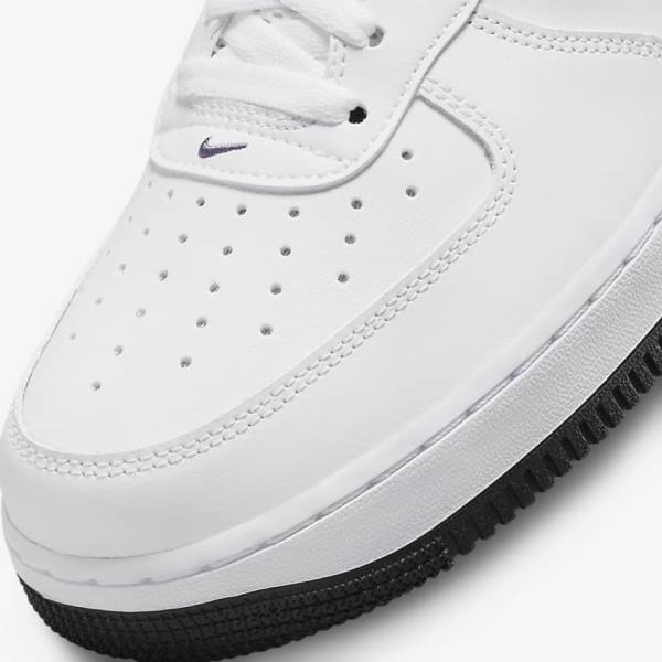 White / Black / White / Purple Nike Air Force 1 07 LV8 Men's Sneakers | NK032DHT