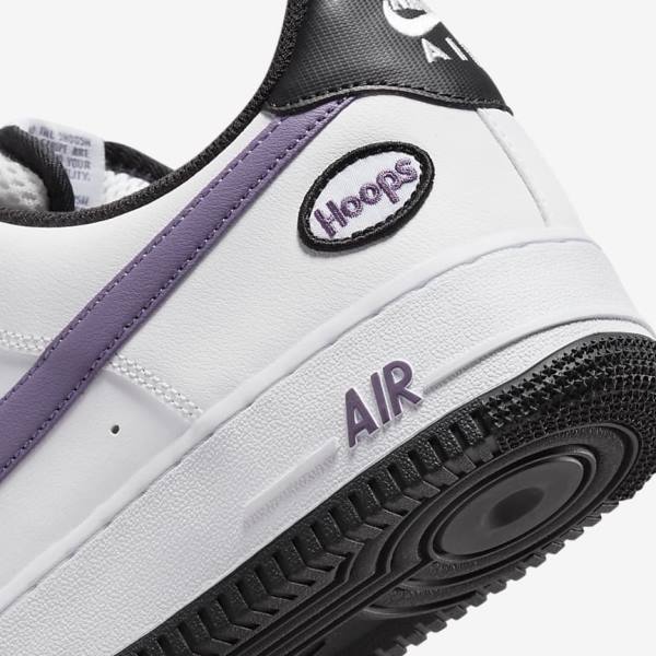 White / Black / White / Purple Nike Air Force 1 07 LV8 Men's Sneakers | NK032DHT