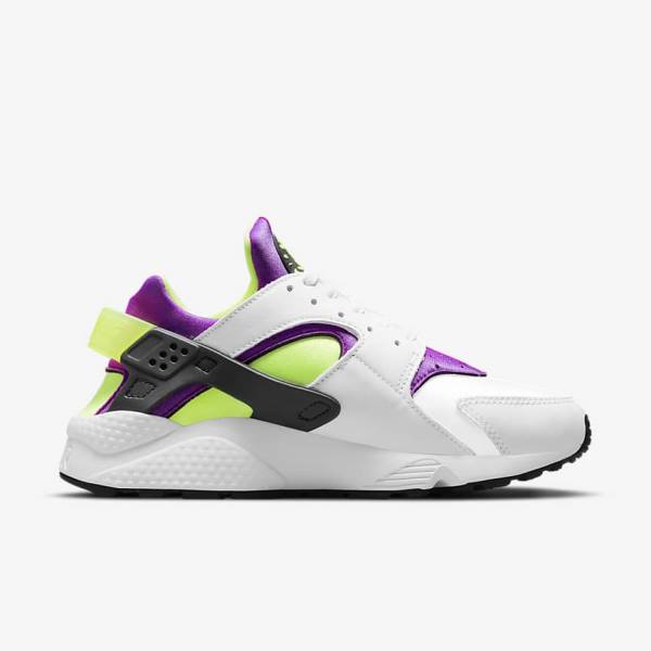 White / Black / Yellow Nike Air Huarache Women's Sneakers | NK542JQR