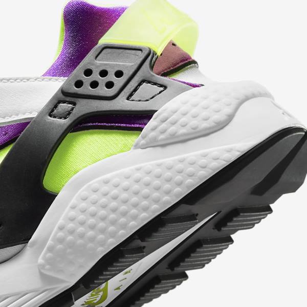 White / Black / Yellow Nike Air Huarache Women's Sneakers | NK542JQR