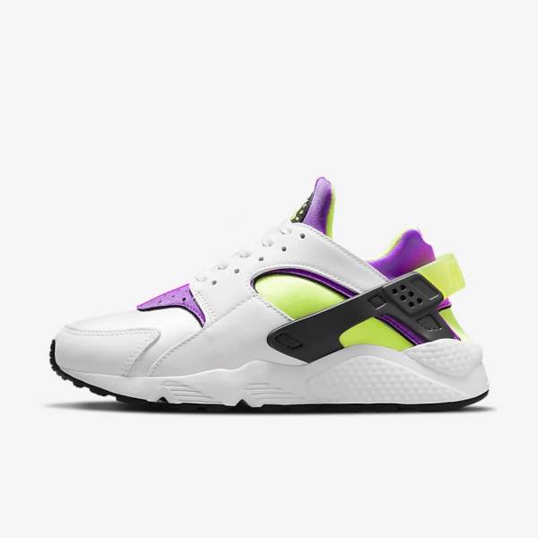 White / Black / Yellow Nike Air Huarache Women\'s Sneakers | NK542JQR