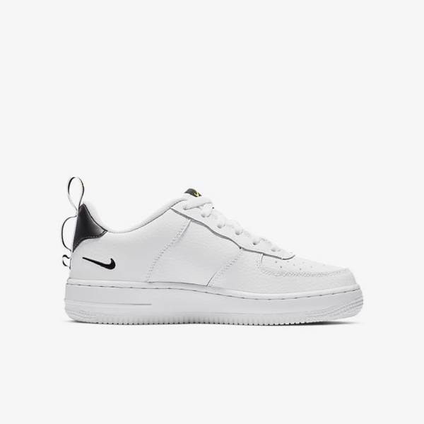 White / Black / Yellow / White Nike Air Force 1 LV8 Utility Older Kids' Sneakers | NK980LSO