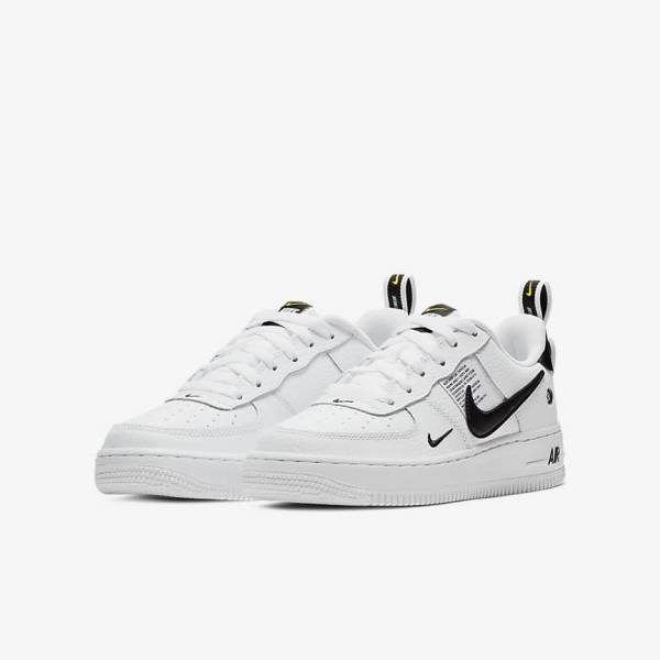 White / Black / Yellow / White Nike Air Force 1 LV8 Utility Older Kids' Sneakers | NK980LSO