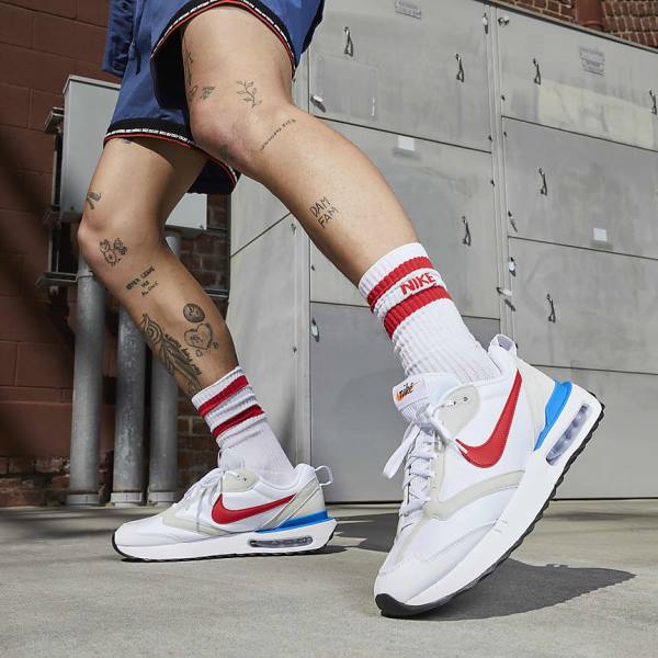 White / Blue / Black / Red Nike Air Max Dawn Men's Sneakers | NK270YHS