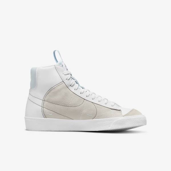 White / Blue Grey Nike Blazer Mid 77 SE Dance Older Kids' Sneakers | NK496LTX