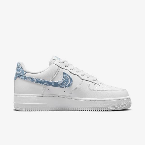 White / Blue Nike Air Force 1 07 Essential Women's Sneakers | NK713MCE