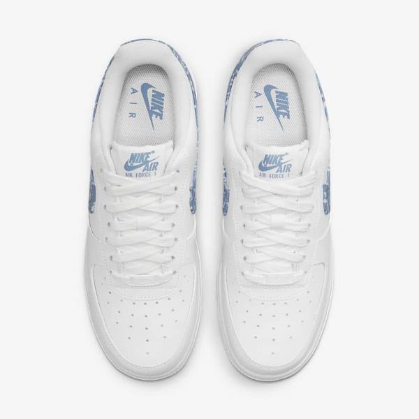 White / Blue Nike Air Force 1 07 Essential Women's Sneakers | NK713MCE