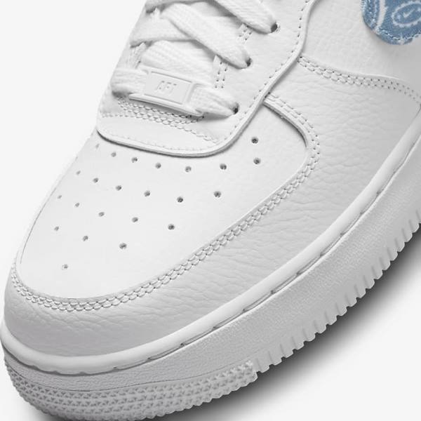 White / Blue Nike Air Force 1 07 Essential Women's Sneakers | NK713MCE