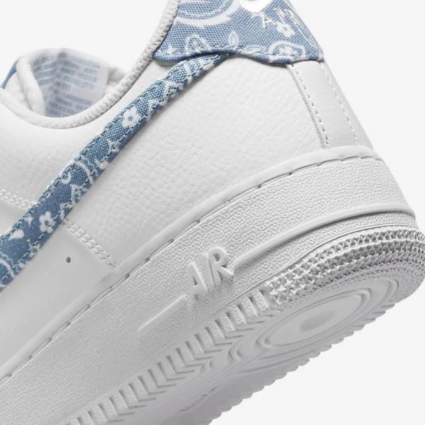 White / Blue Nike Air Force 1 07 Essential Women's Sneakers | NK713MCE