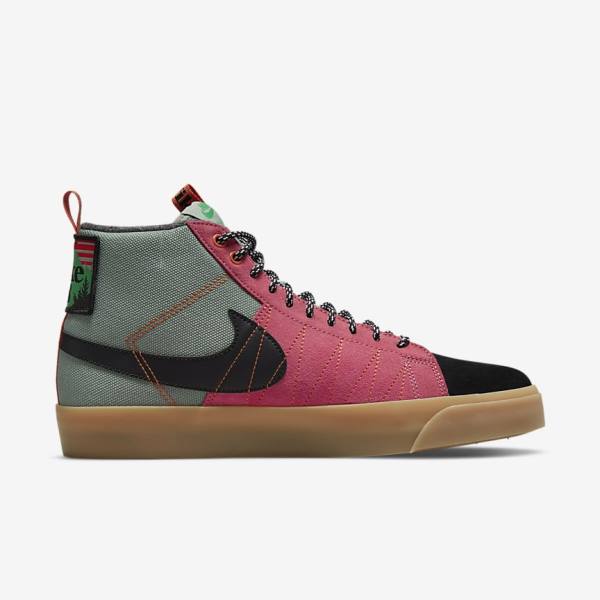 White / Brown / Black Nike SB Zoom Blazer Mid Premium Women's Skate Shoes | NK265DSZ