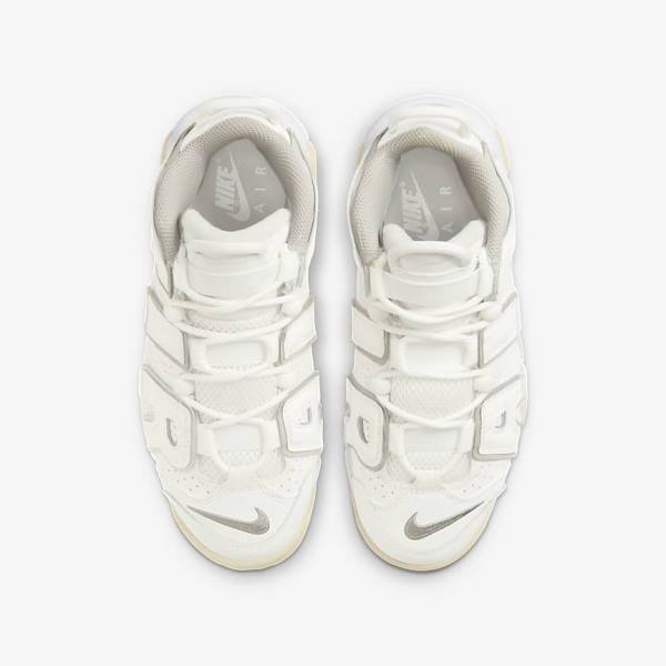 White / Brown / Light Nike Air More Uptempo Older Kids' Sneakers | NK310RVJ