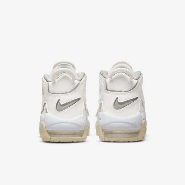 White / Brown / Light Nike Air More Uptempo Older Kids' Sneakers | NK310RVJ