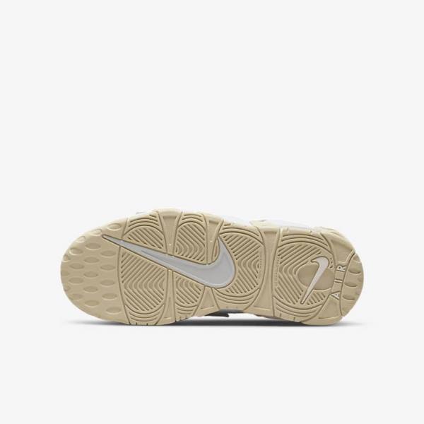 White / Brown / Light Nike Air More Uptempo Older Kids' Basketball Shoes | NK927VOU