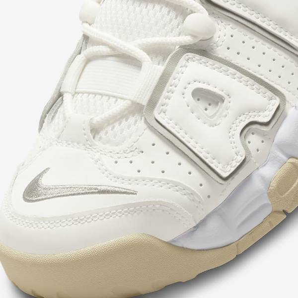 White / Brown / Light Nike Air More Uptempo Older Kids' Basketball Shoes | NK927VOU