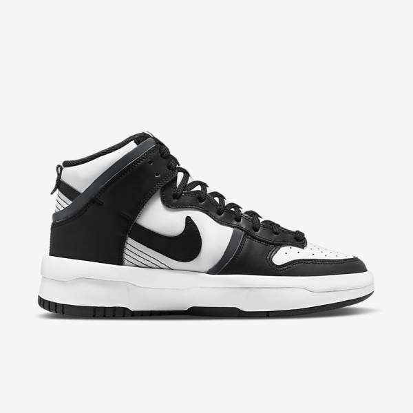 White / Dark Grey / Black Nike Dunk High Up Women's Sneakers | NK095VAZ