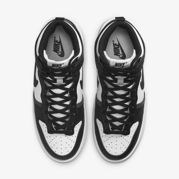 White / Dark Grey / Black Nike Dunk High Up Women's Sneakers | NK095VAZ