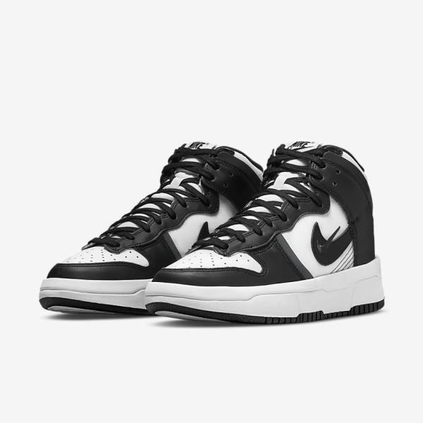 White / Dark Grey / Black Nike Dunk High Up Women's Sneakers | NK095VAZ