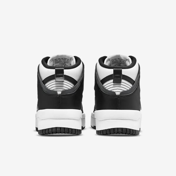 White / Dark Grey / Black Nike Dunk High Up Women's Sneakers | NK095VAZ