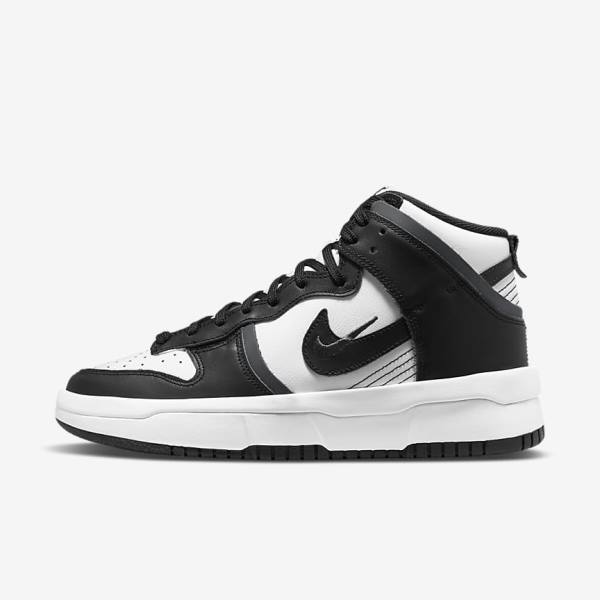 White / Dark Grey / Black Nike Dunk High Up Women\'s Sneakers | NK095VAZ