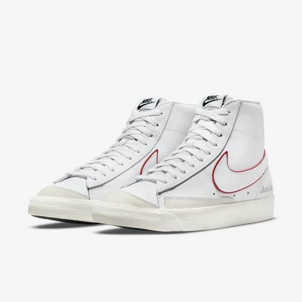 White / Green / Metal Silver / Red Nike Blazer Mid 77 Men's Sneakers | NK327VWF