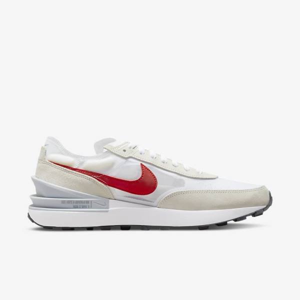 White / Green / Metal Silver / Red Nike Waffle One Men's Sneakers | NK783RMQ