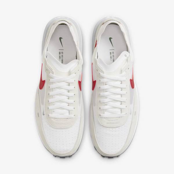 White / Green / Metal Silver / Red Nike Waffle One Men's Sneakers | NK783RMQ