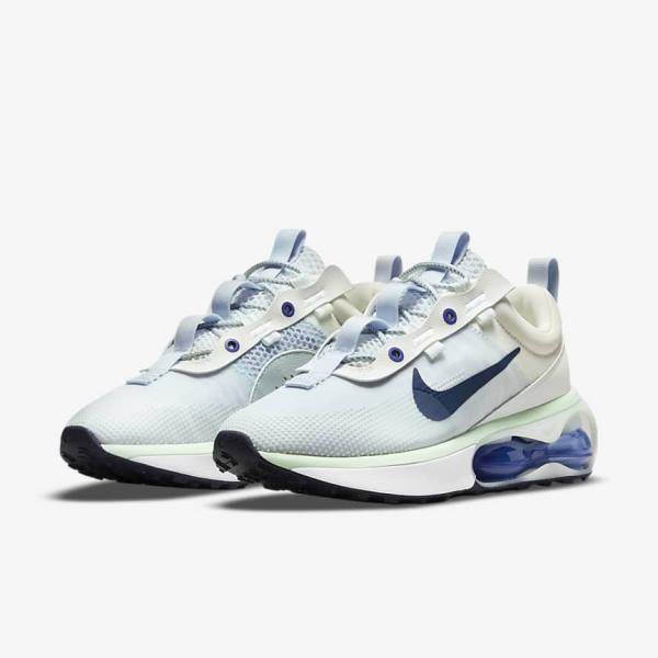 White / Green / Obsidian Nike Air Max 2021 Women's Sneakers | NK621DNG