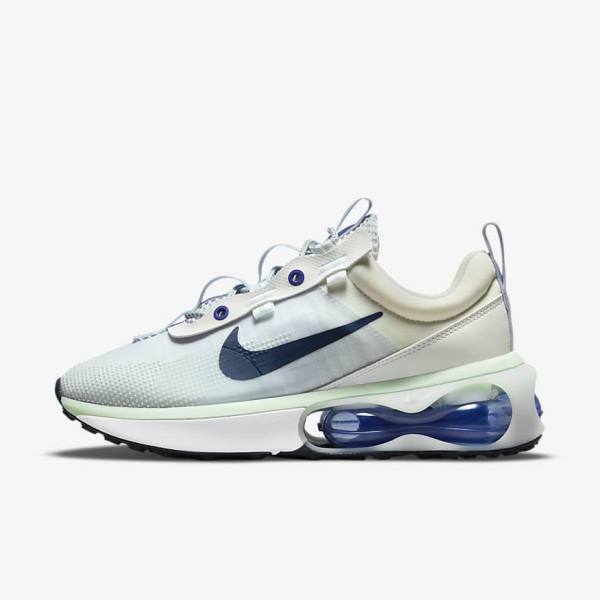 White / Green / Obsidian Nike Air Max 2021 Women\'s Sneakers | NK621DNG