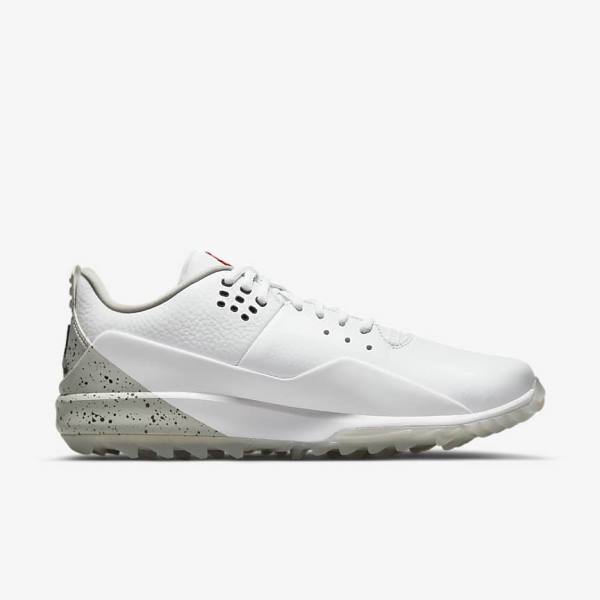 White / Grey / Black Nike Jordan ADG 3 Men's Golf Shoes | NK620OBE