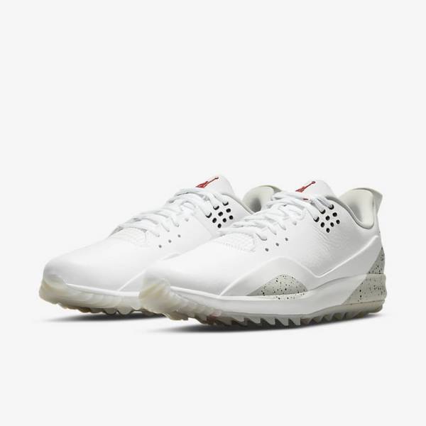 White / Grey / Black Nike Jordan ADG 3 Men's Golf Shoes | NK620OBE