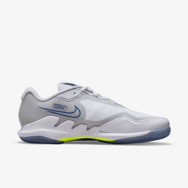 White / Grey / Navy Nike NikeCourt Air Zoom Vapor Pro Hard-Court Men's Tennis Shoes | NK301OYB