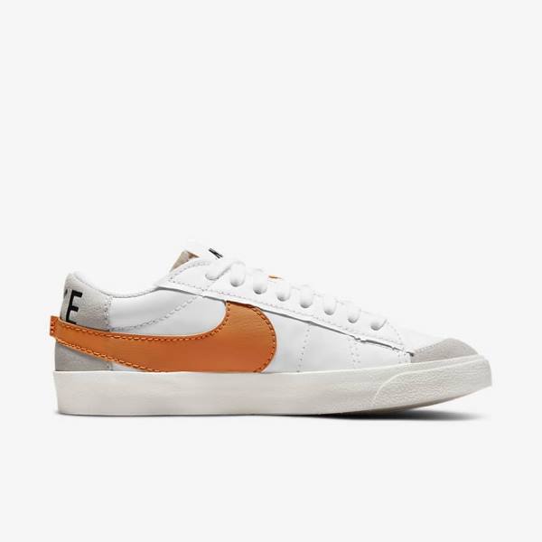 White / Grey / Orange Nike Blazer Low 77 Jumbo Men's Sneakers | NK621TXO