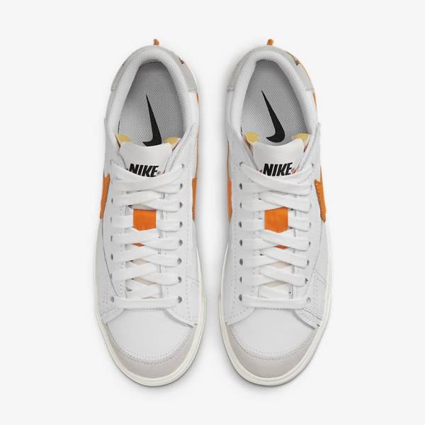 White / Grey / Orange Nike Blazer Low 77 Jumbo Men's Sneakers | NK621TXO