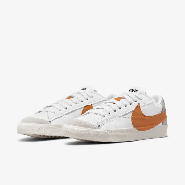 White / Grey / Orange Nike Blazer Low 77 Jumbo Men's Sneakers | NK621TXO