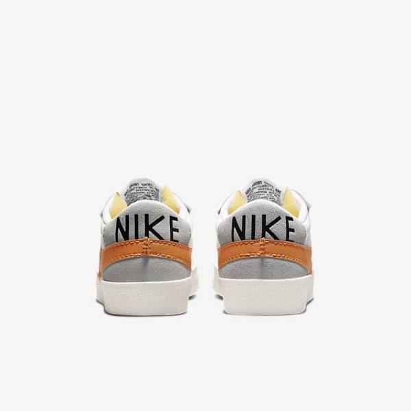 White / Grey / Orange Nike Blazer Low 77 Jumbo Men's Sneakers | NK621TXO