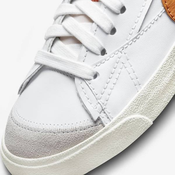 White / Grey / Orange Nike Blazer Low 77 Jumbo Men's Sneakers | NK621TXO