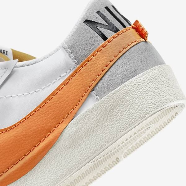 White / Grey / Orange Nike Blazer Low 77 Jumbo Men's Sneakers | NK621TXO