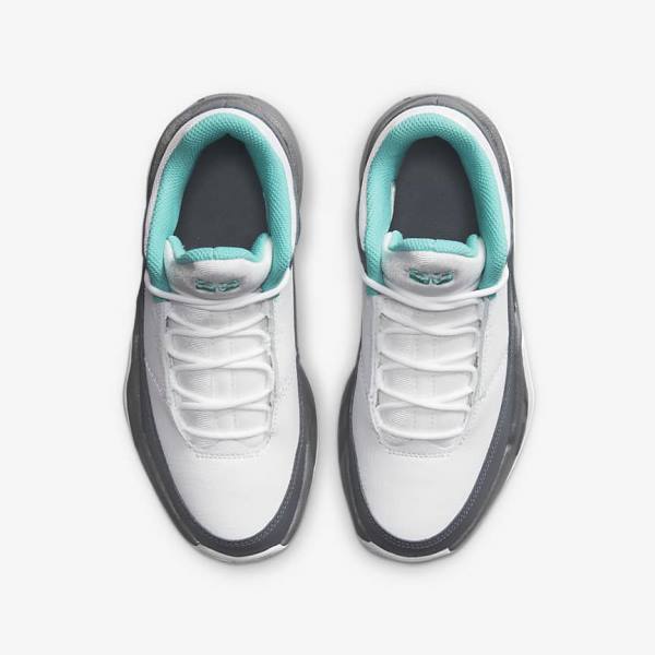 White / Grey / Turquoise Nike Jordan Max Aura 3 Older Kids' Jordan Shoes | NK936VLY