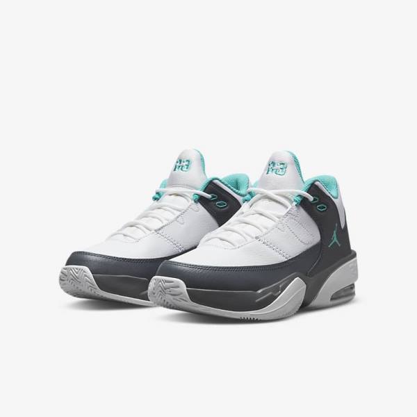 White / Grey / Turquoise Nike Jordan Max Aura 3 Older Kids' Jordan Shoes | NK936VLY