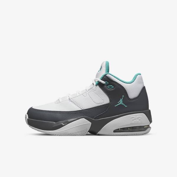 White / Grey / Turquoise Nike Jordan Max Aura 3 Older Kids\' Jordan Shoes | NK936VLY