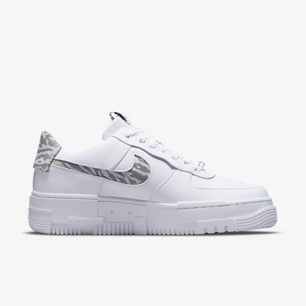 White / Grey / White Nike Air Force 1 Pixel SE Women's Sneakers | NK387HTD