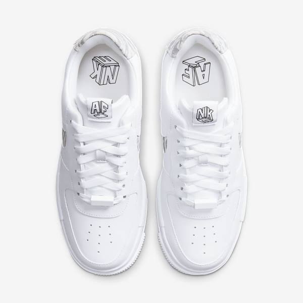 White / Grey / White Nike Air Force 1 Pixel SE Women's Sneakers | NK387HTD